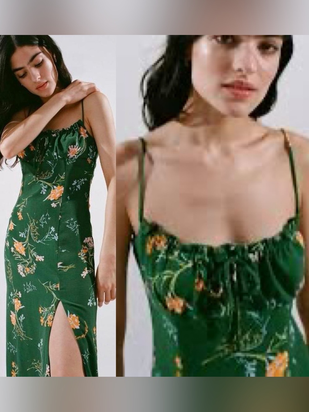 Urban Outfitters April Tie-Back Midi Slip Dress NWOT
Green Print Size XS X-Small